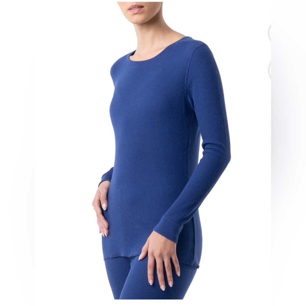 Fruit of the Loom dark blue eversoft Long Underwear Waffle Thermal top size XL - Picture 2 of 10